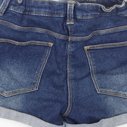 George Girls Blue Cotton Hot Pants Shorts Size 7-8 Years Regular Zip