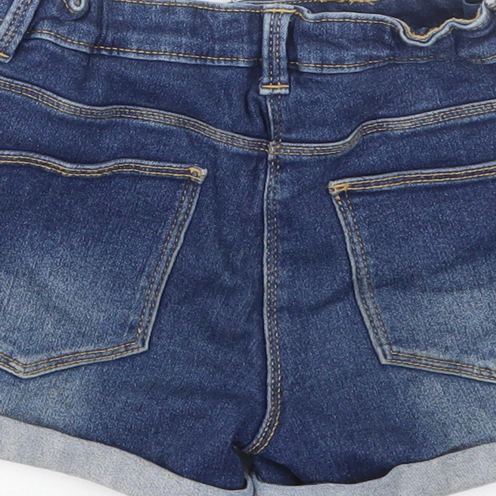 George Girls Blue Cotton Hot Pants Shorts Size 7-8 Years Regular Zip