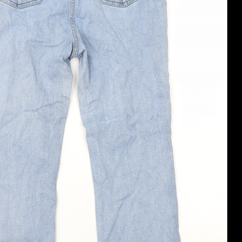 Per Una Womens Blue Cotton Straight Jeans Size 18 L25 in Regular Zip