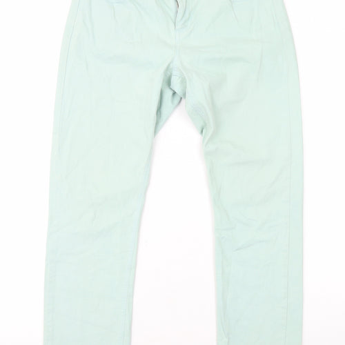 Ghost Womens Green Cotton Straight Jeans Size 12 L26 in Regular Zip