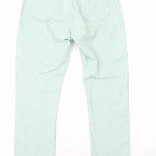 Ghost Womens Green Cotton Straight Jeans Size 12 L26 in Regular Zip