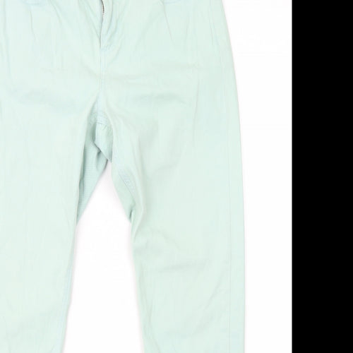 Ghost Womens Green Cotton Straight Jeans Size 12 L26 in Regular Zip