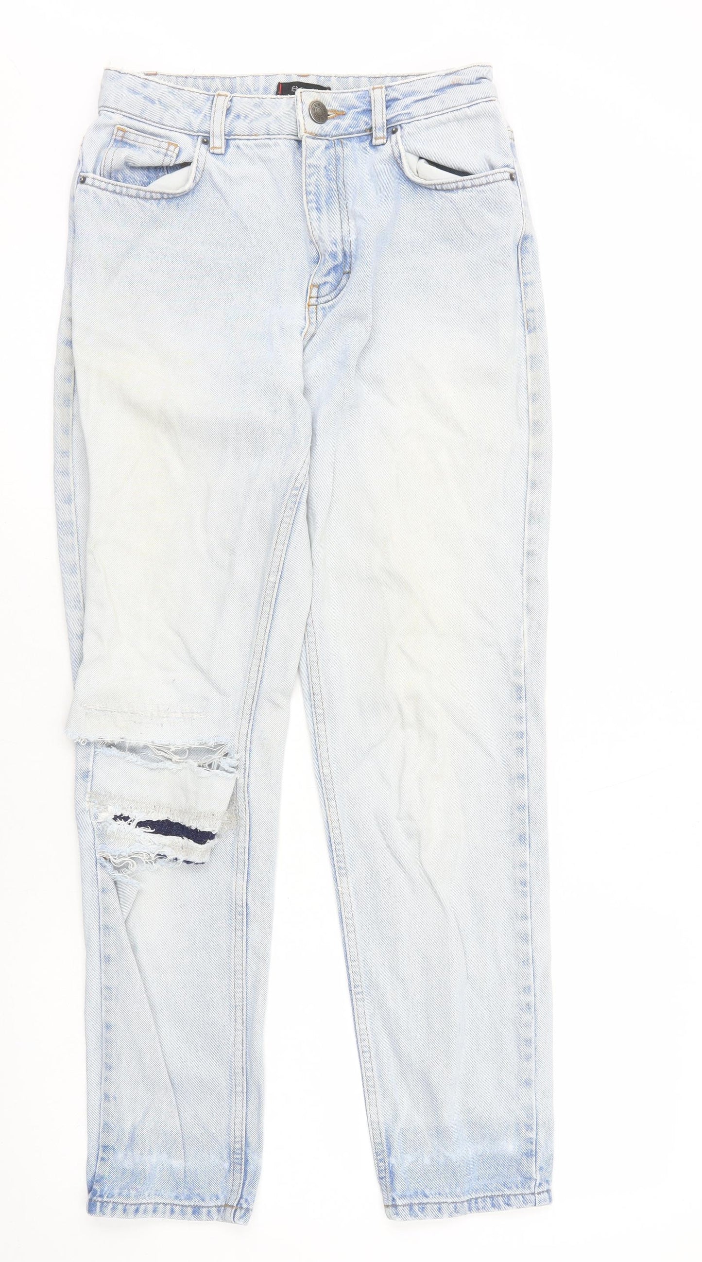 BDG Womens Blue Cotton Straight Jeans Size 8 L29 in Regular Zip