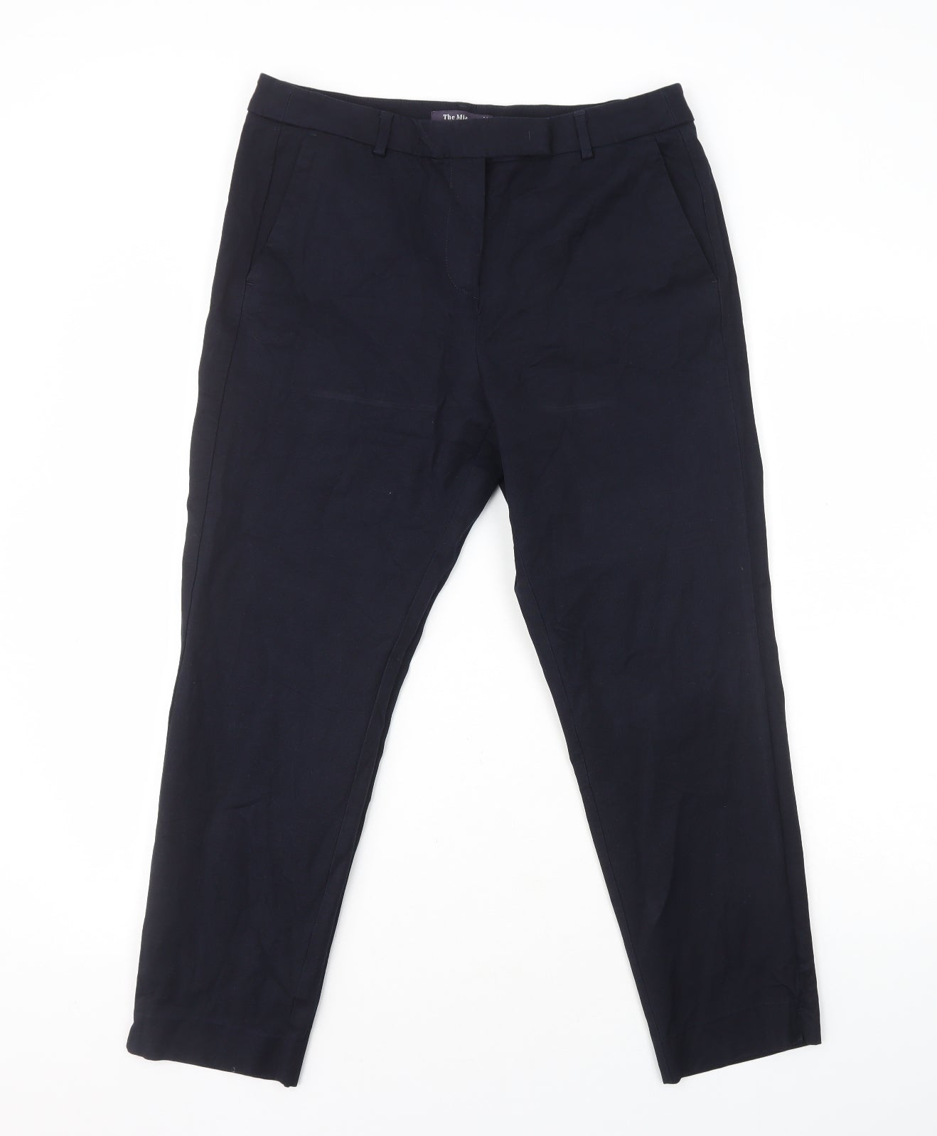 Marks and Spencer Womens Blue Viscose Dress Pants Trousers Size 14 L25 in Regular Zip