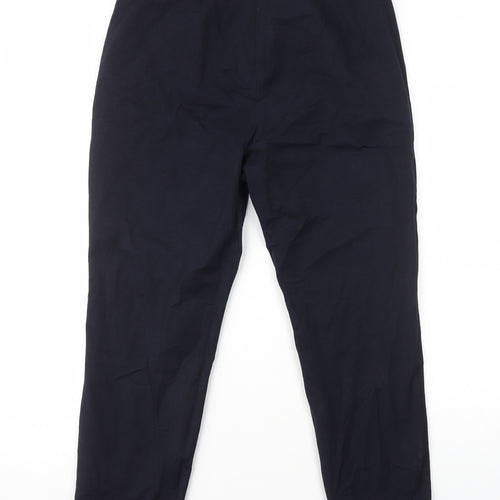Marks and Spencer Womens Blue Viscose Dress Pants Trousers Size 14 L25 in Regular Zip