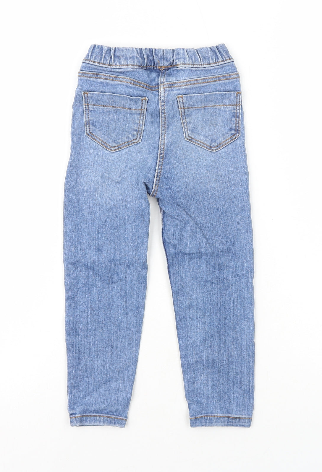 John Lewis Girls Blue Cotton Tapered Jeans Size 3 Years Regular Pullover