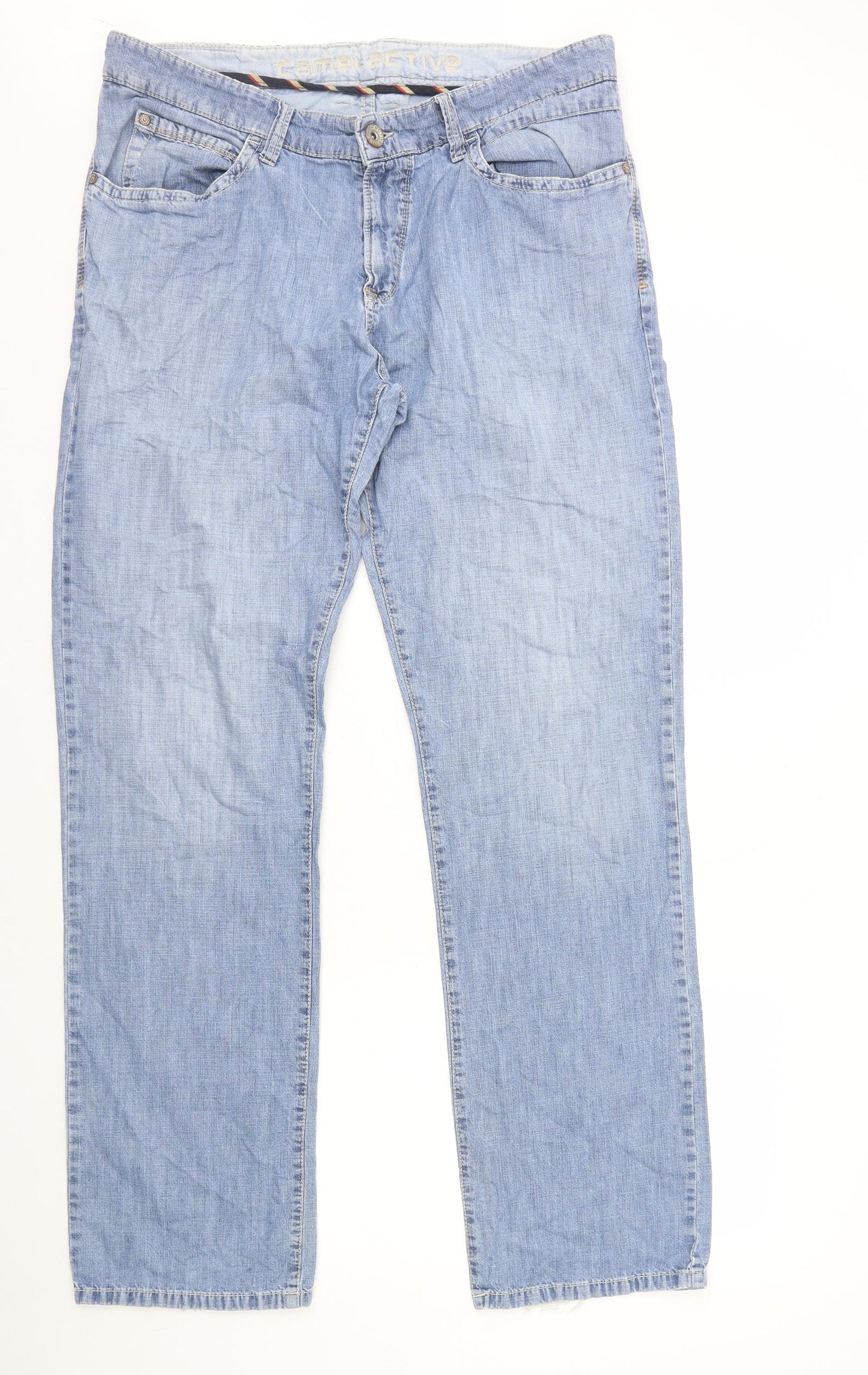 Camel Active Mens Blue Cotton Straight Jeans Size L L33 in Regular Zip