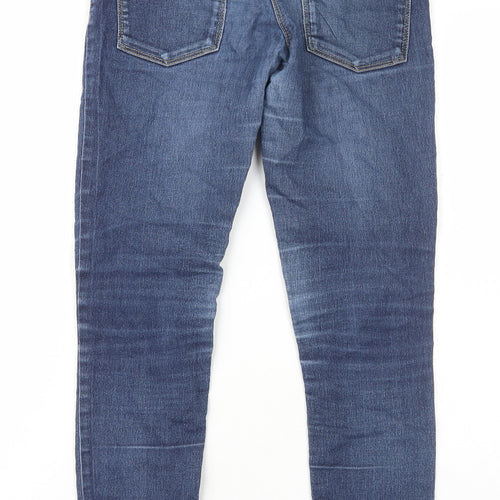 NEXT Girls Blue Cotton Skinny Jeans Size 12 Years L27 in Regular Zip