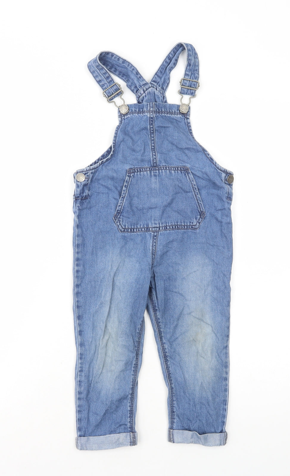 TU Girls Blue Cotton Dungaree One-Piece Size 2-3 Years L12 in Buckle