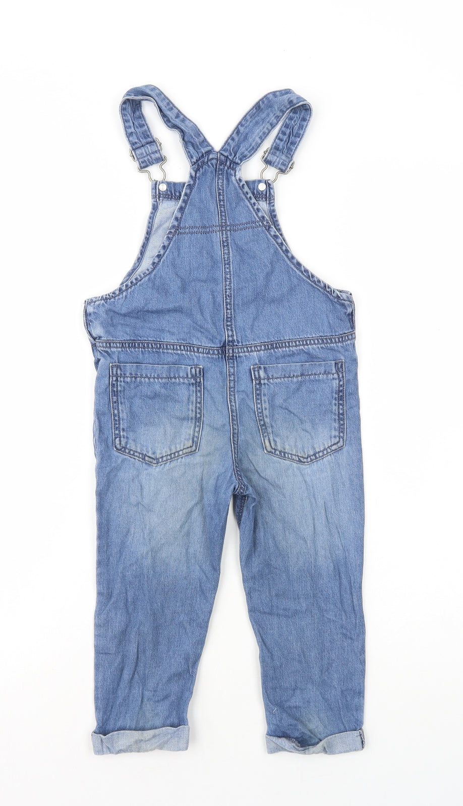 TU Girls Blue Cotton Dungaree One-Piece Size 2-3 Years L12 in Buckle