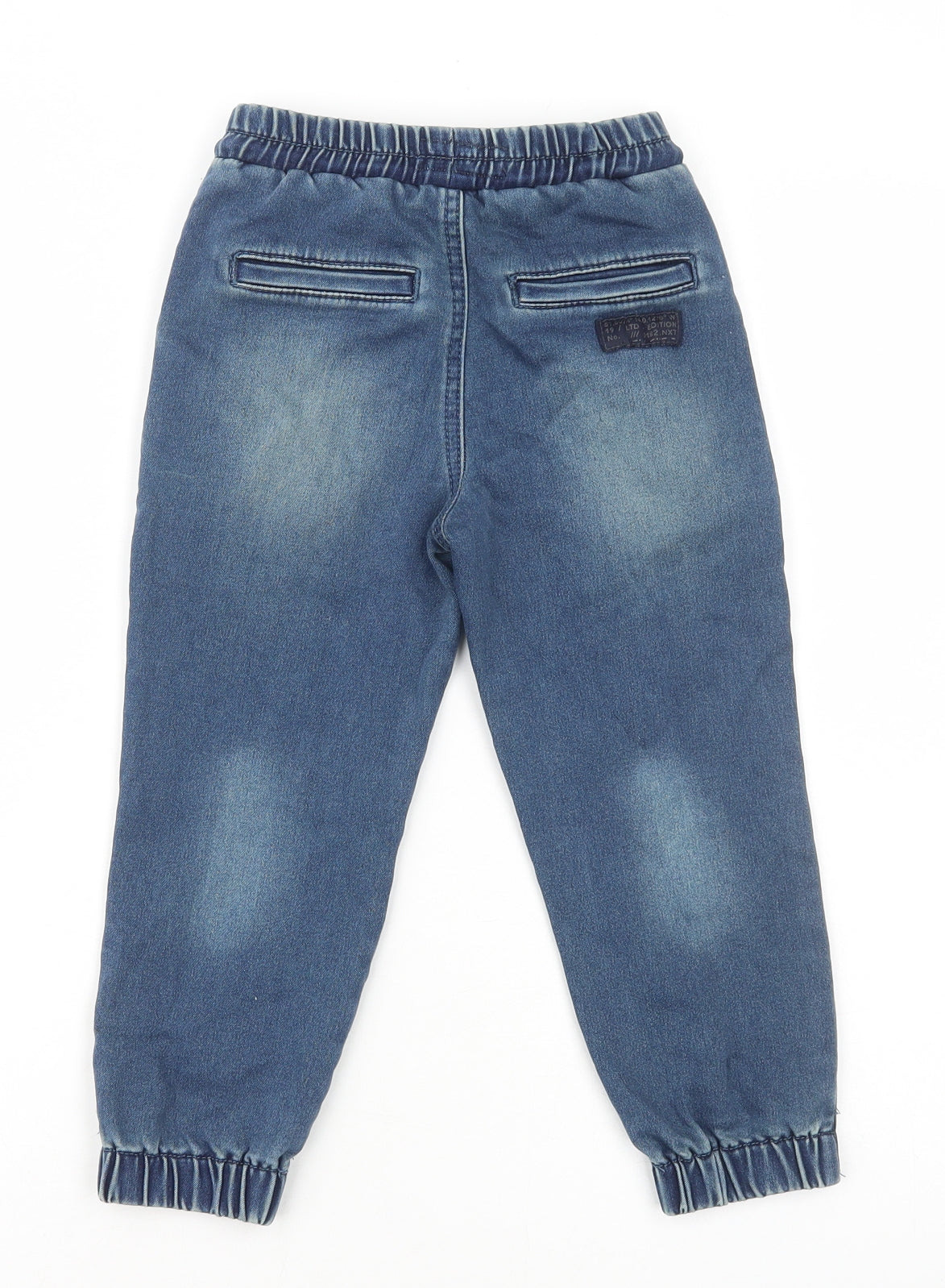 NEXT Boys Blue Cotton Tapered Jeans Size 4 Years Regular Pullover