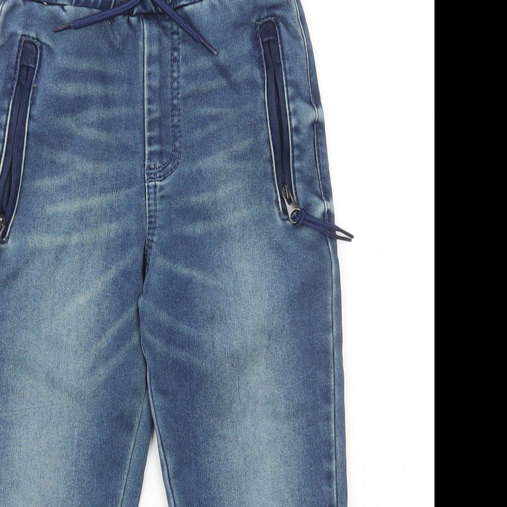 NEXT Boys Blue Cotton Tapered Jeans Size 4 Years Regular Pullover