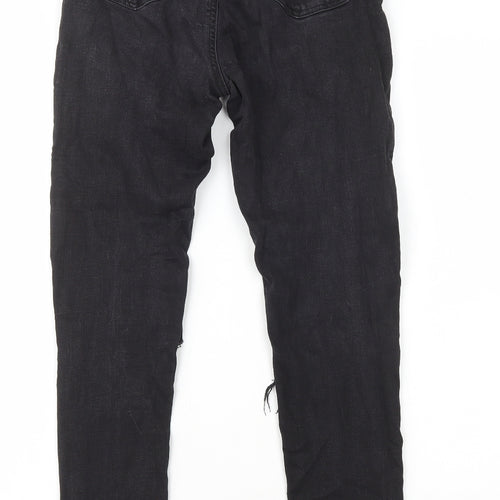 Primark Womens Black Cotton Skinny Jeans Size 6 L27 in Regular Zip