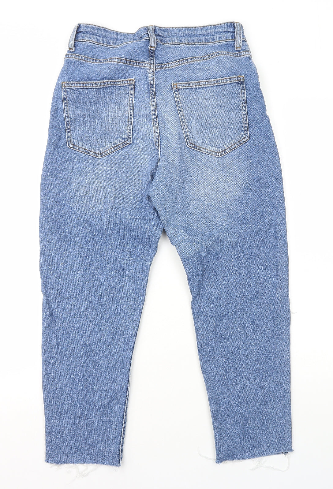 New Look Womens Blue Cotton Tapered Jeans Size 12 L24 in Regular Zip