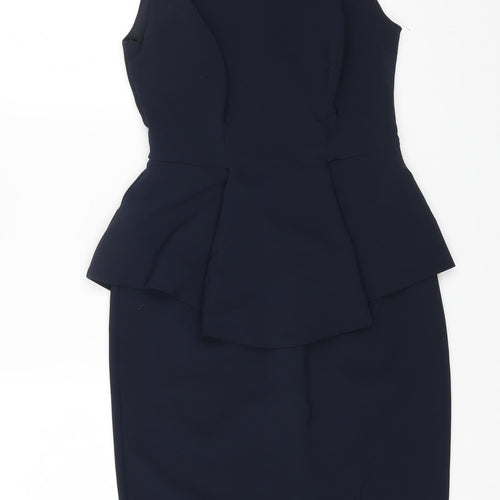 Lost Womens Blue Polyester A-Line Size 10 Round Neck Zip