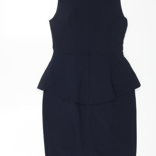 Lost Womens Blue Polyester A-Line Size 10 Round Neck Zip