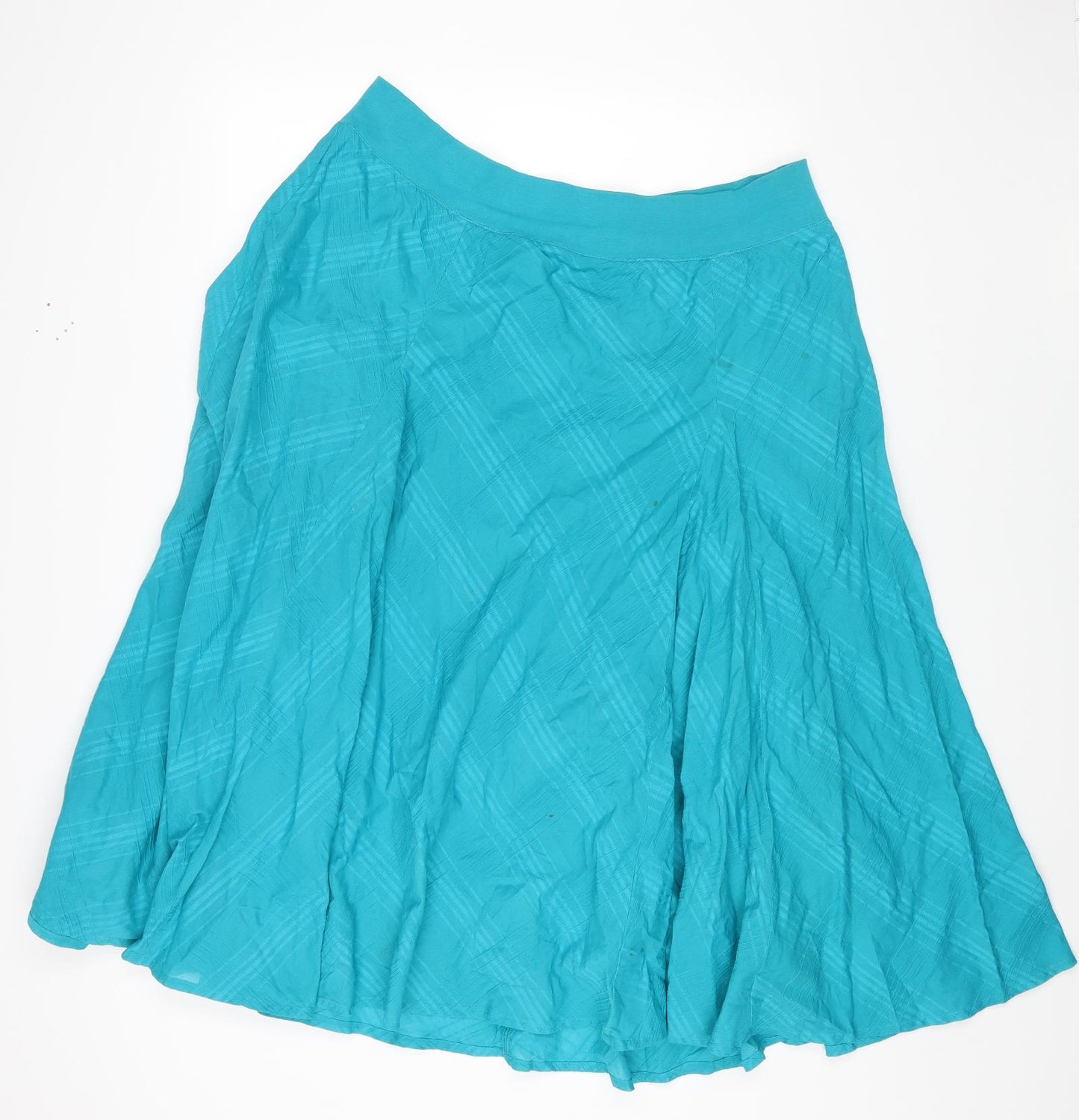 Per Una Womens Blue Cotton Flare Skirt Size 20