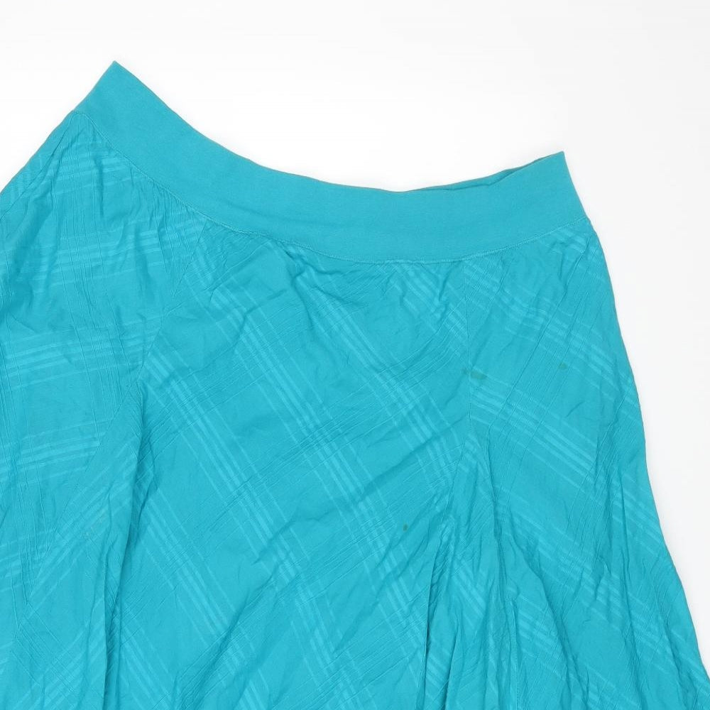 Per Una Womens Blue Cotton Flare Skirt Size 20
