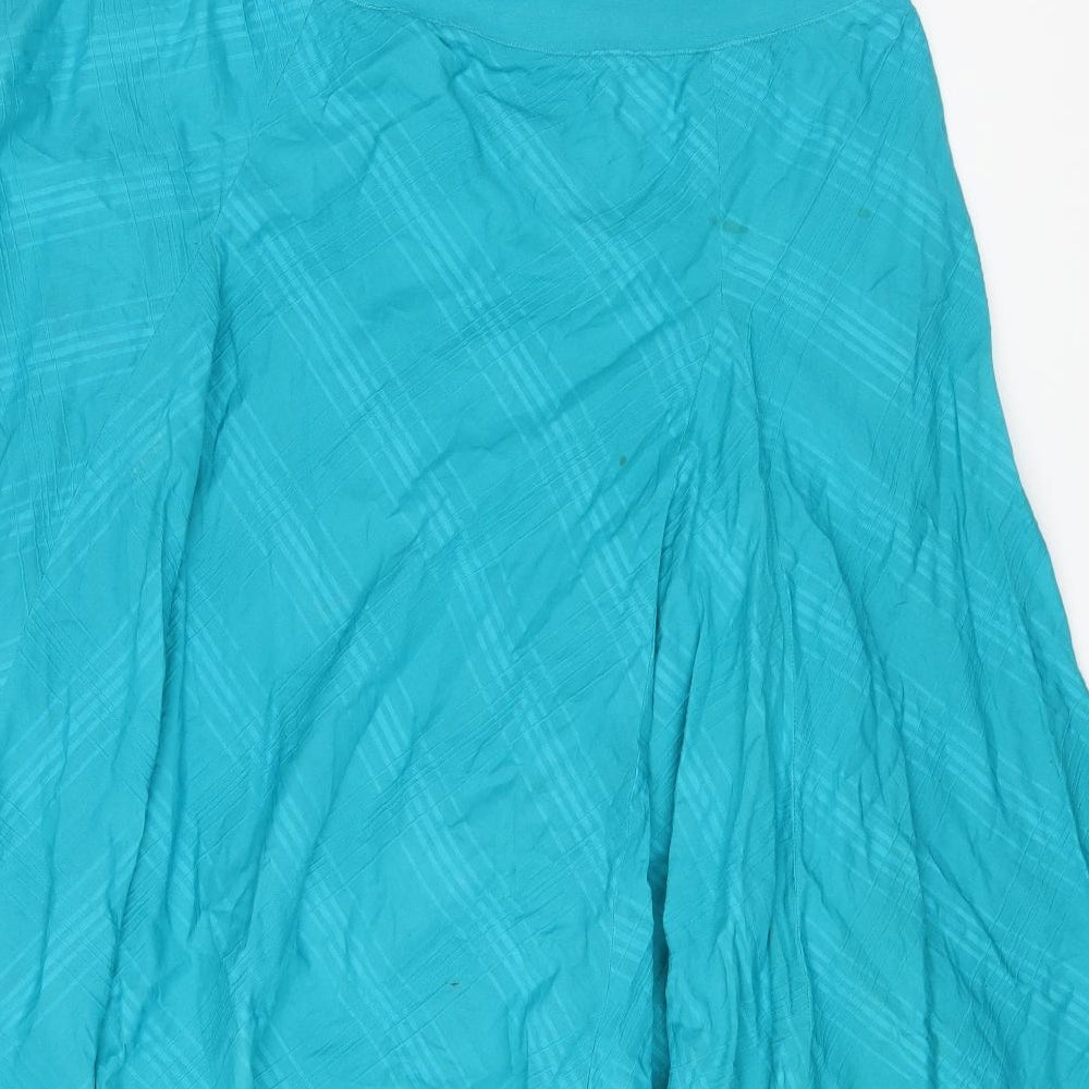 Per Una Womens Blue Cotton Flare Skirt Size 20