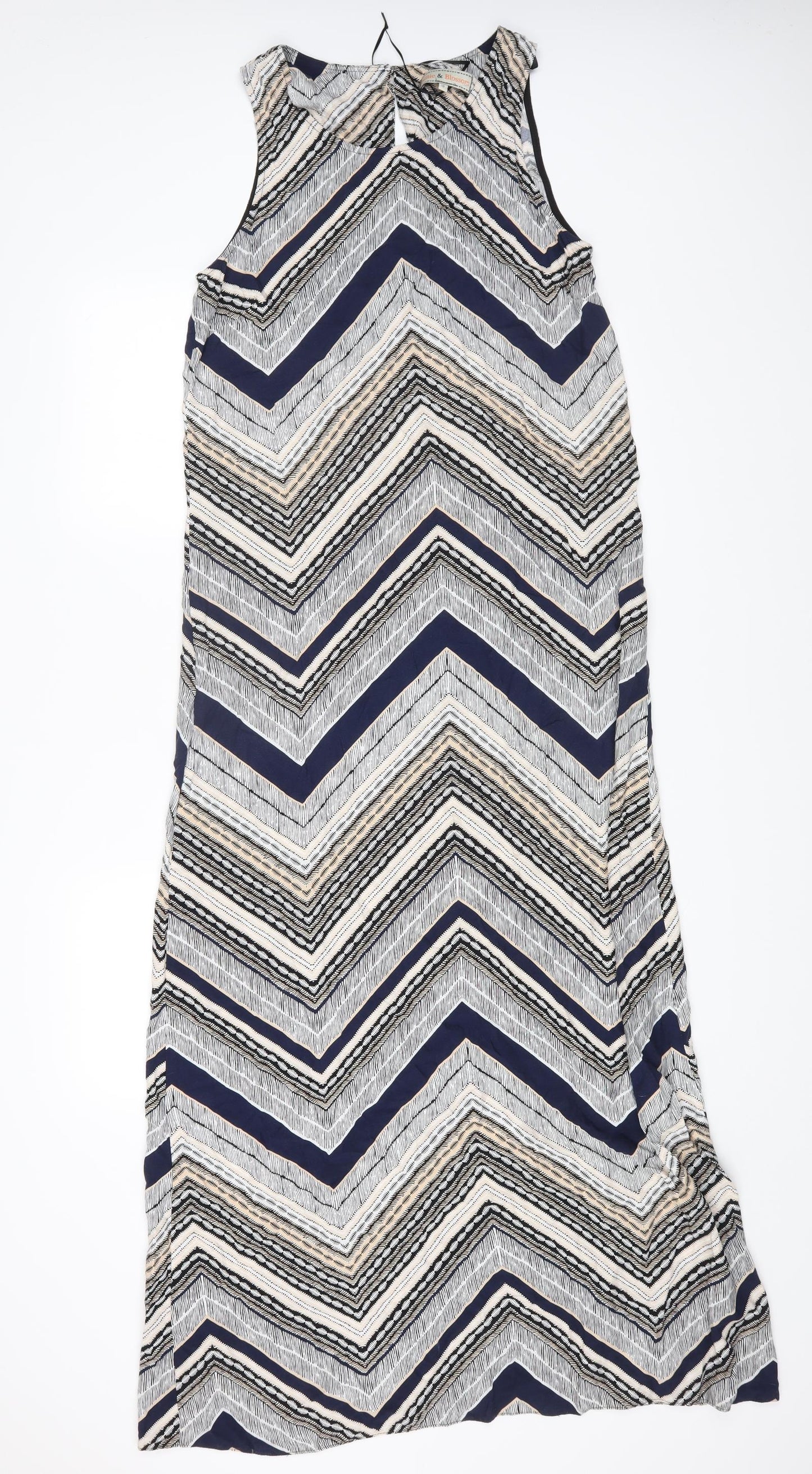 Dorothy Perkins Womens Multicoloured Geometric Viscose Maxi Size 12 Round Neck Pullover