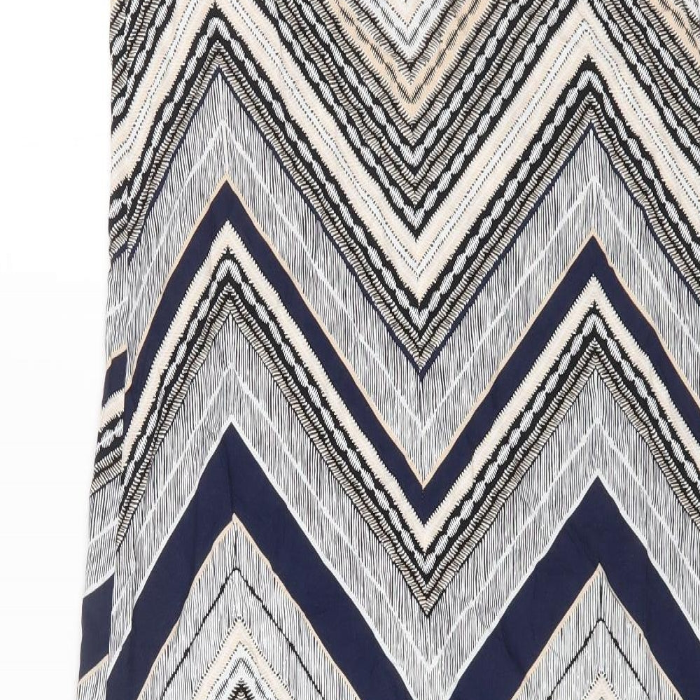 Dorothy Perkins Womens Multicoloured Geometric Viscose Maxi Size 12 Round Neck Pullover