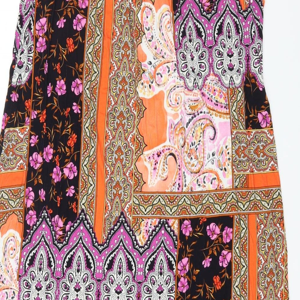 Per Una Womens Multicoloured Geometric Viscose Tank Dress Size 18 Round Neck Pullover