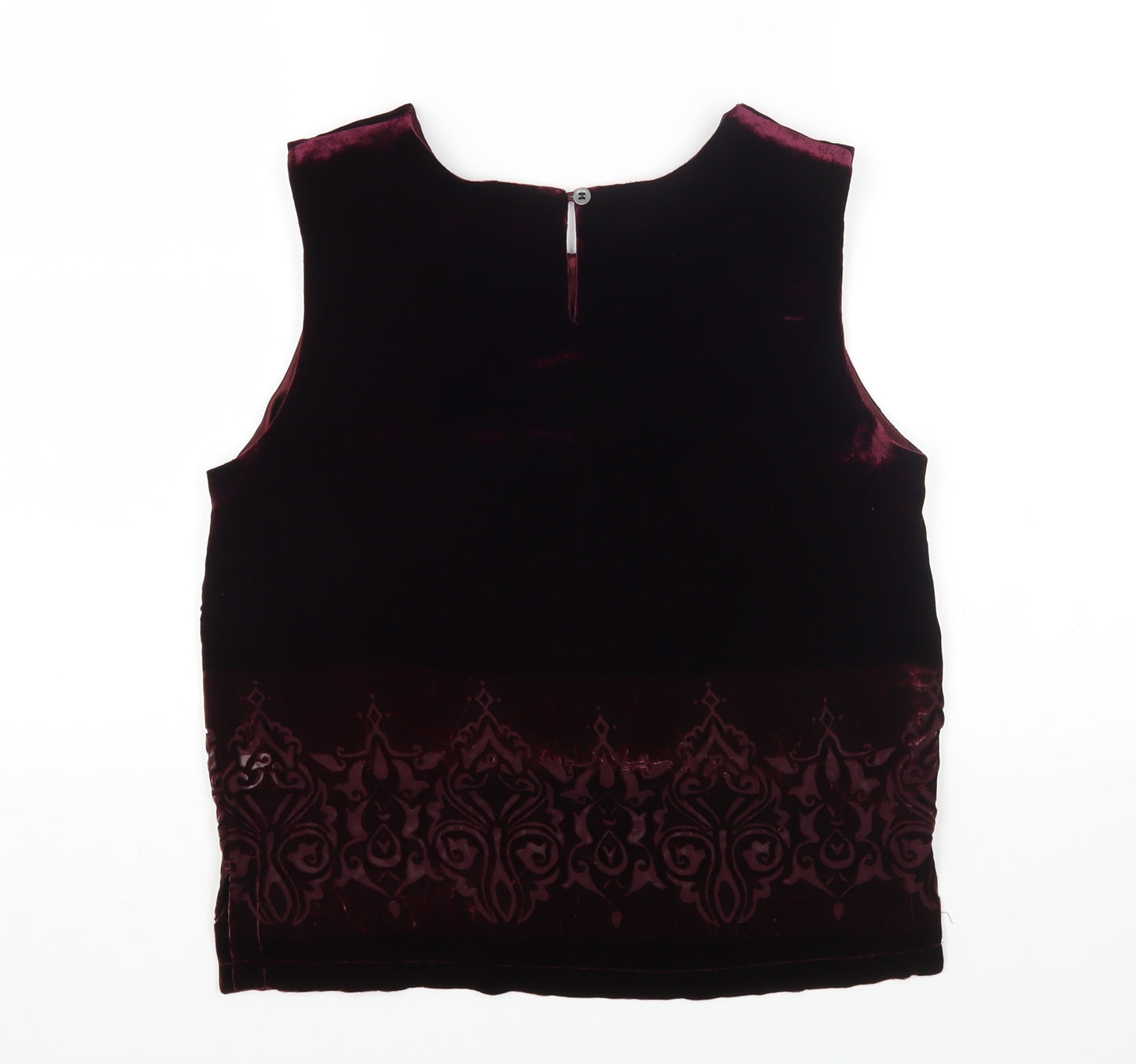 EAST Womens Purple Viscose Basic Tank Size 12 Round Neck