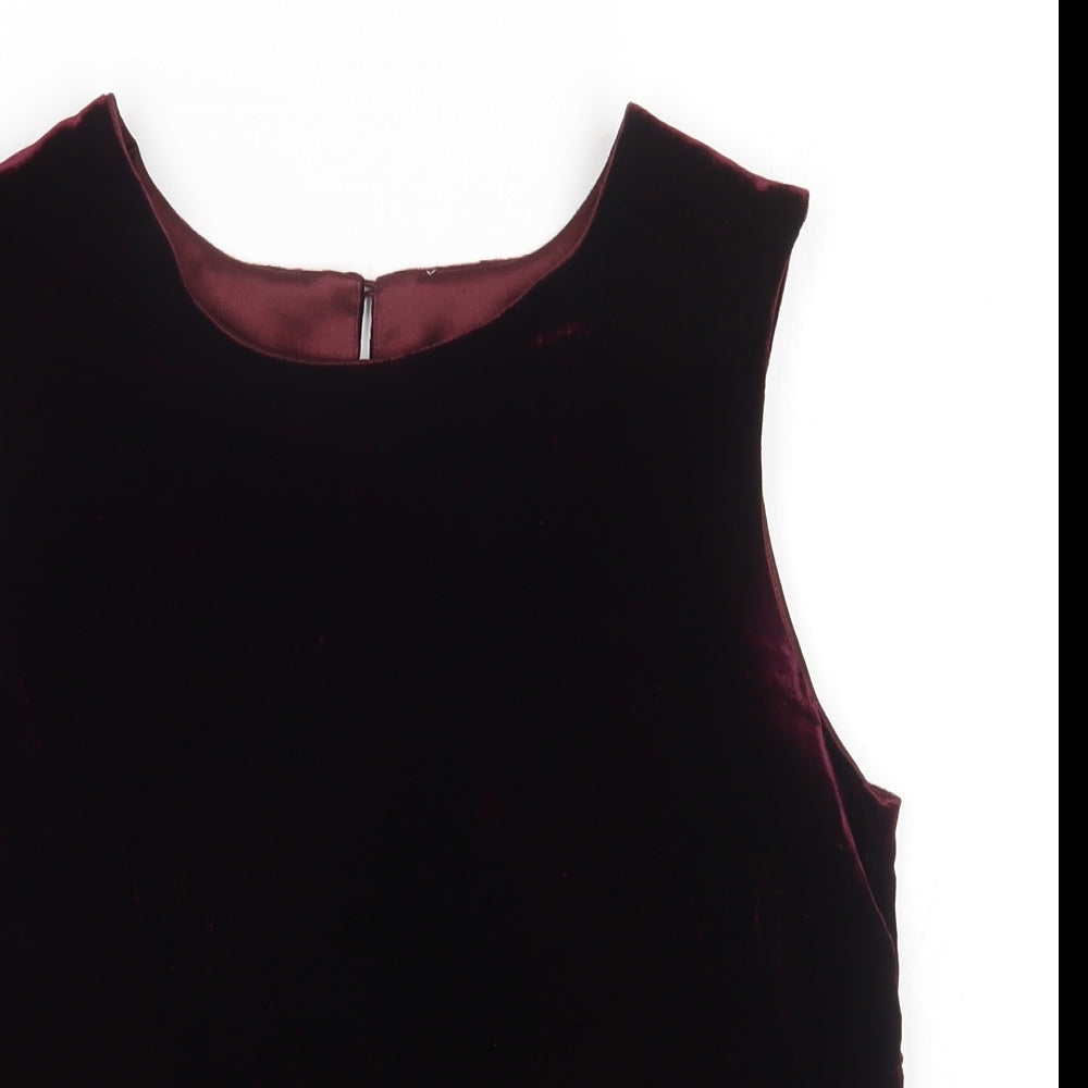 EAST Womens Purple Viscose Basic Tank Size 12 Round Neck