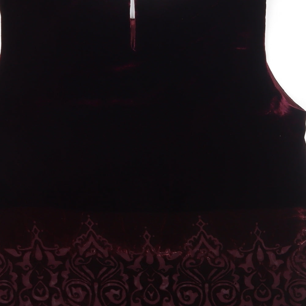 EAST Womens Purple Viscose Basic Tank Size 12 Round Neck
