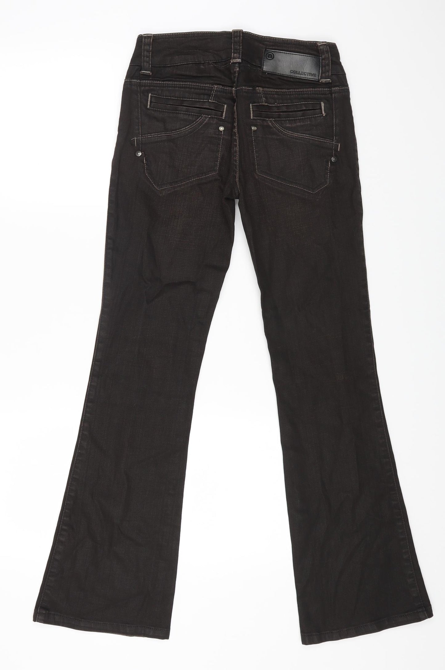 NEXT Womens Brown Cotton Straight Jeans Size 6 L28 in Regular Zip