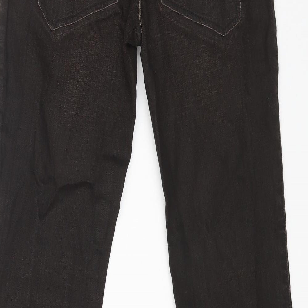 NEXT Womens Brown Cotton Straight Jeans Size 6 L28 in Regular Zip