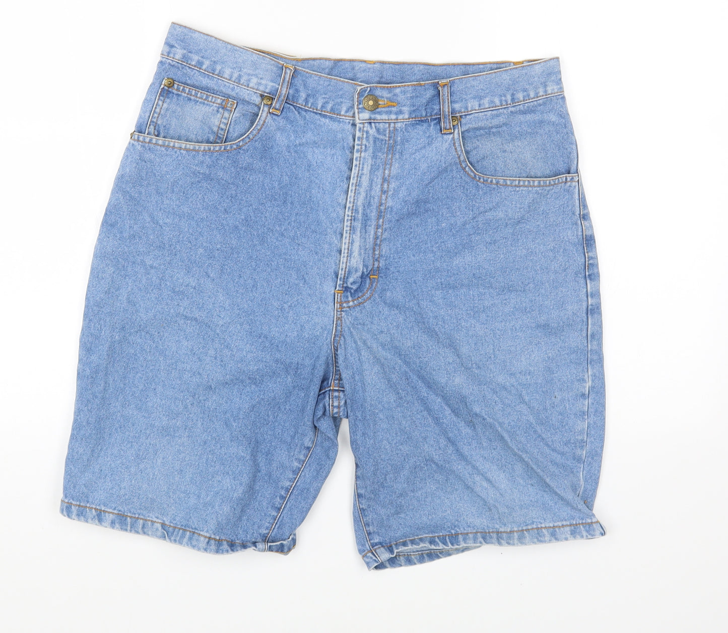 NICO Womens Blue Cotton Cut-Off Shorts Size 32 in Regular Zip