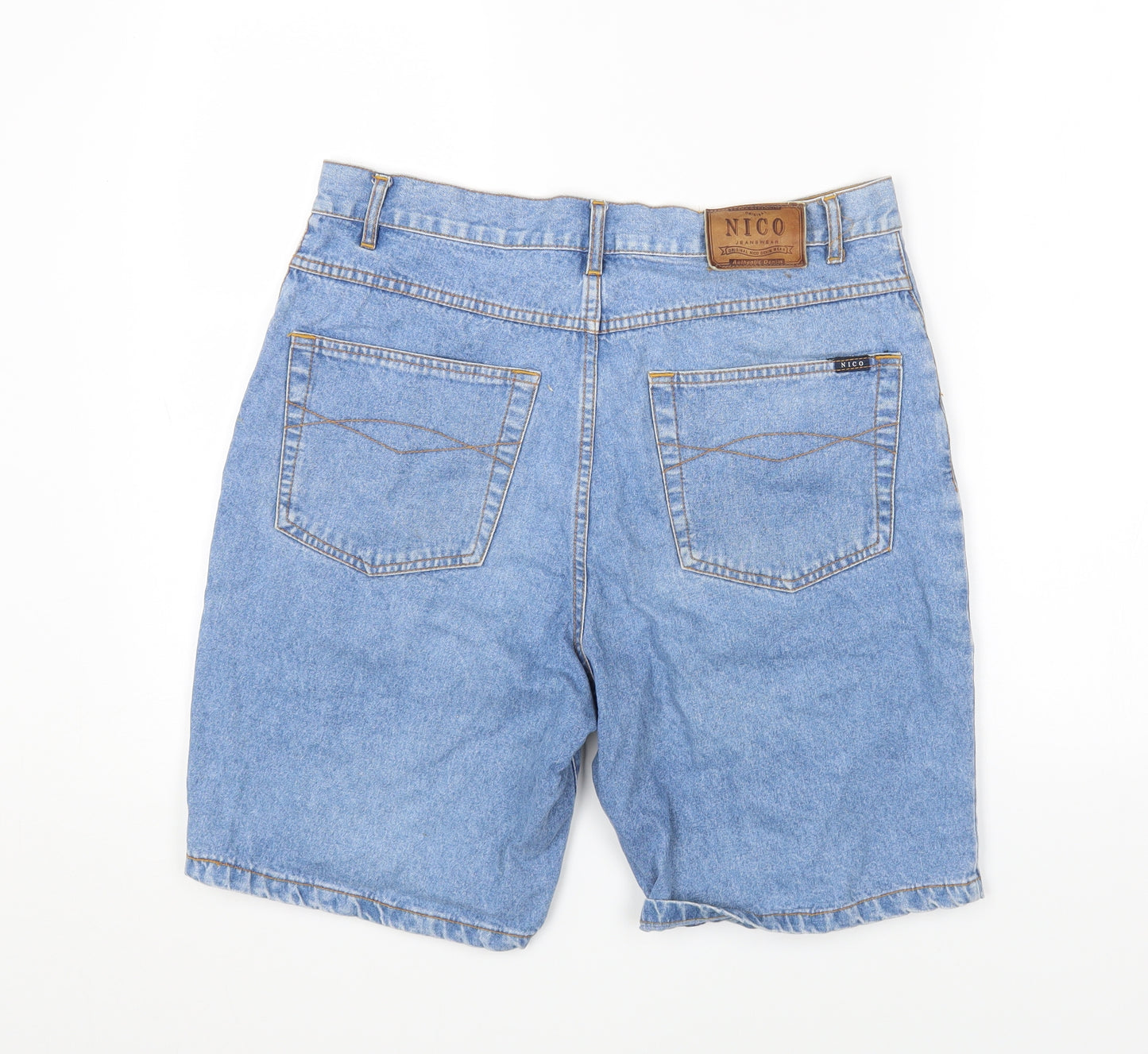 NICO Womens Blue Cotton Cut-Off Shorts Size 32 in Regular Zip