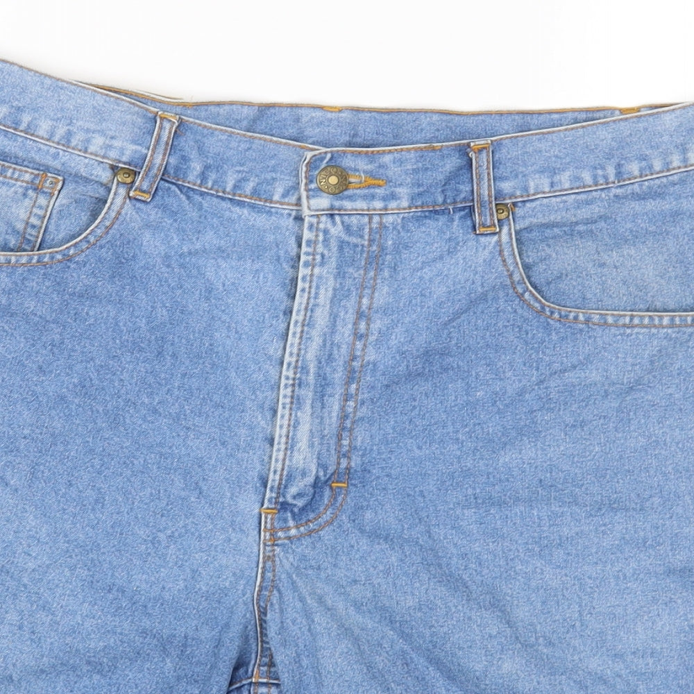 NICO Womens Blue Cotton Cut-Off Shorts Size 32 in Regular Zip