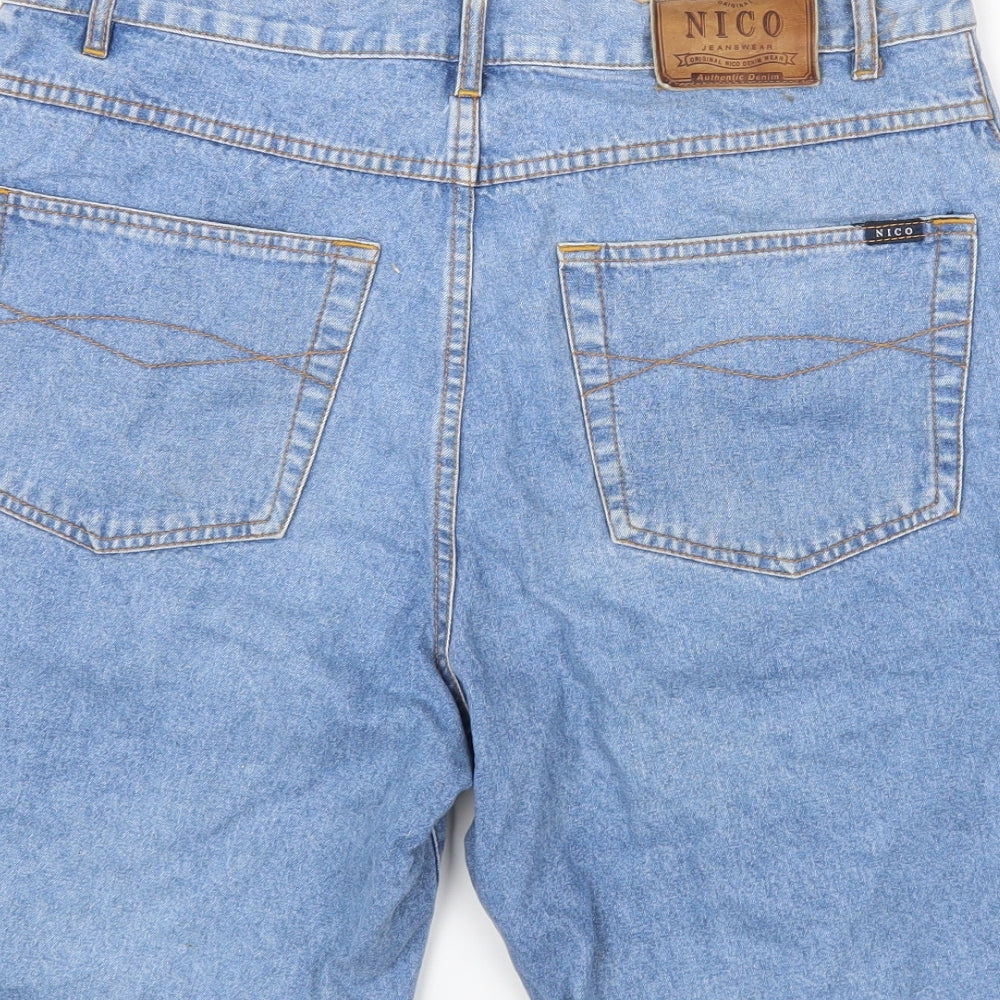 NICO Womens Blue Cotton Cut-Off Shorts Size 32 in Regular Zip