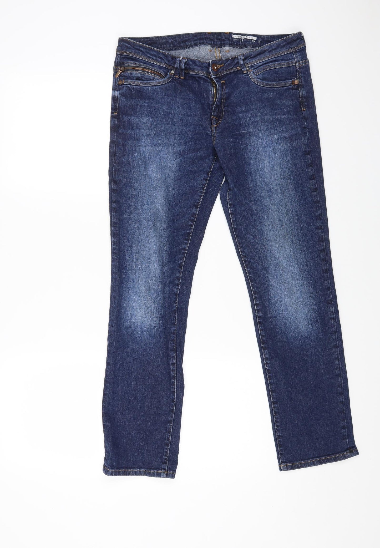 EDC Mens Blue Cotton Straight Jeans Size 31 in L30 in Regular Button