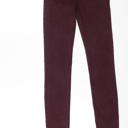 Zara Womens Purple Cotton Skinny Jeans Size 6 L29 in Regular Zip