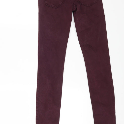 Zara Womens Purple Cotton Skinny Jeans Size 6 L29 in Regular Zip