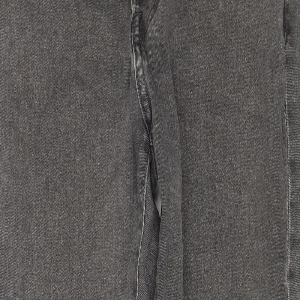SKINNY Mens Grey Cotton Straight Jeans Size 36 in L32 in Regular Button