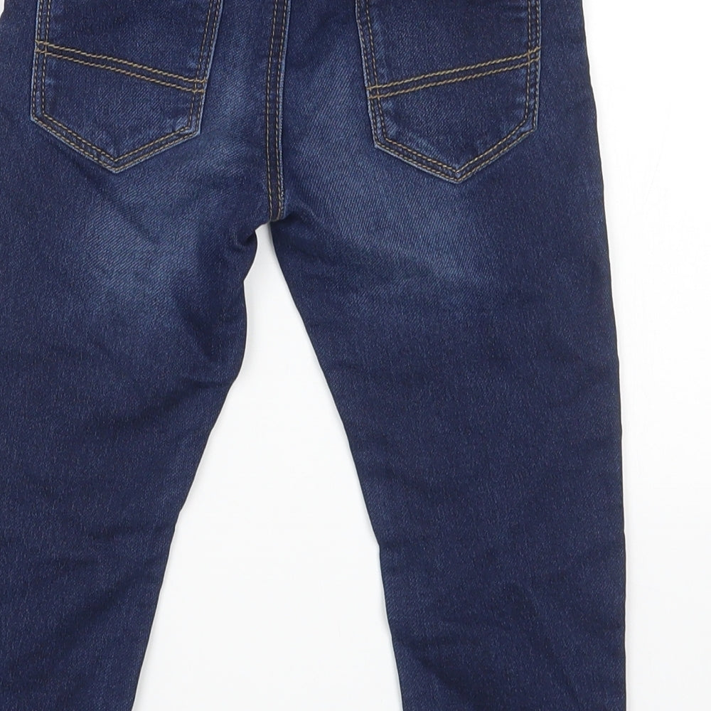 TU Boys Blue Cotton Straight Jeans Size 2-3 Years Regular Drawstring