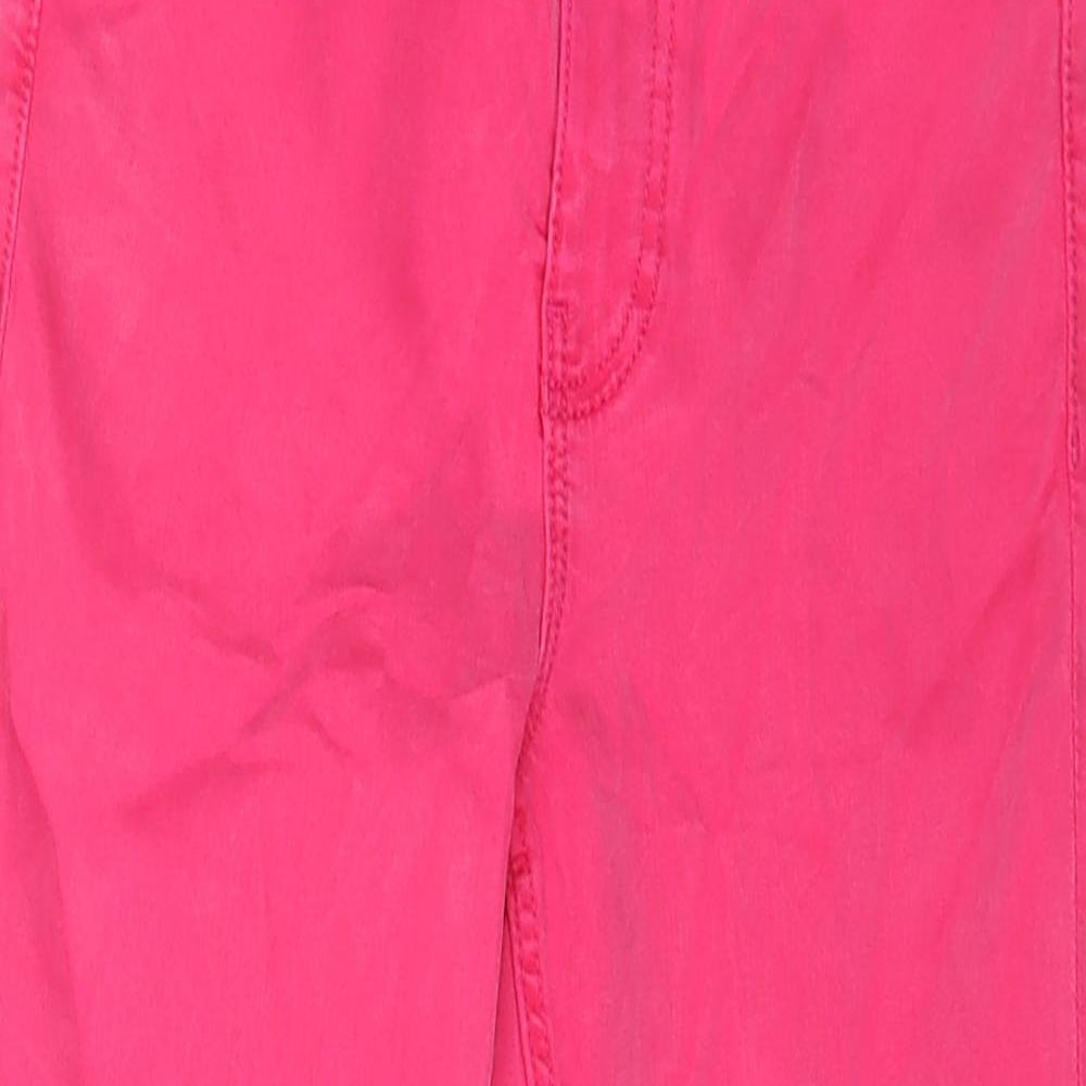 Marks and Spencer Womens Pink Cotton Straight Jeans Size 8 L20 in Regular Zip
