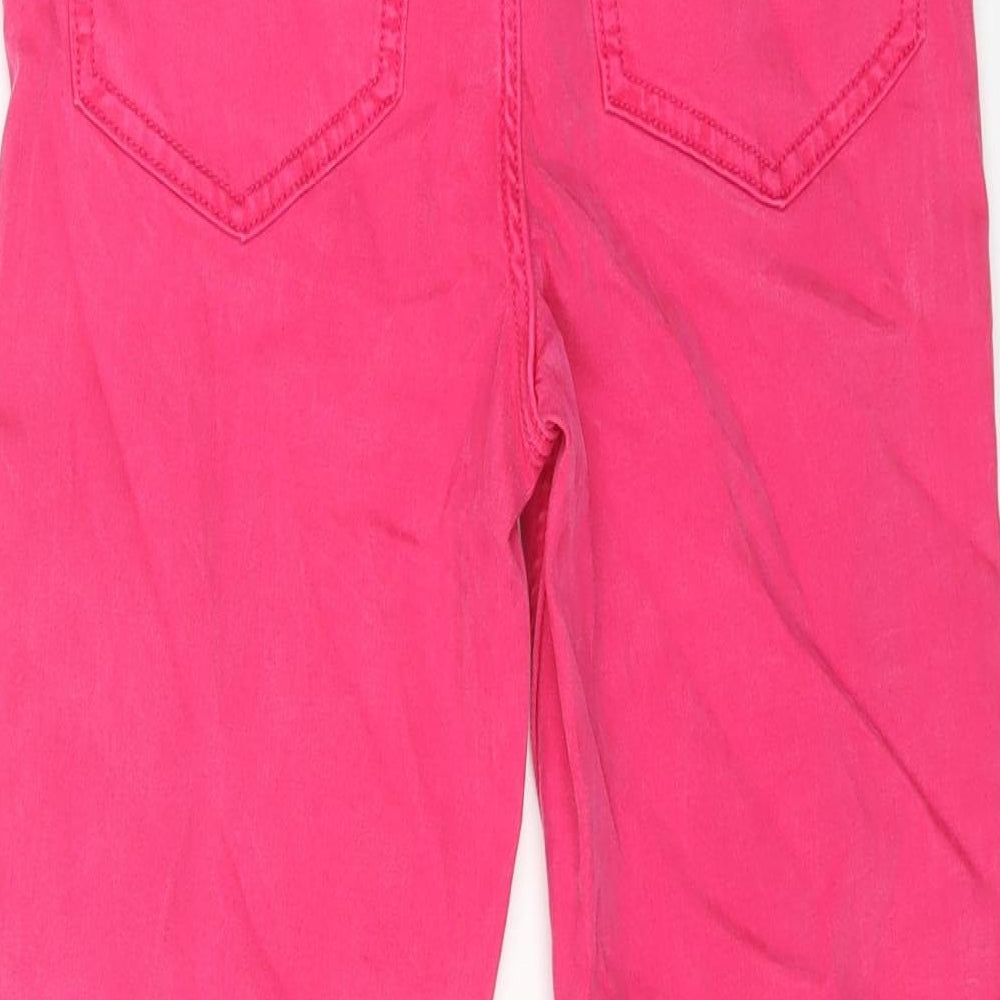 Marks and Spencer Womens Pink Cotton Straight Jeans Size 8 L20 in Regular Zip