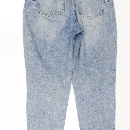 New Look Womens Blue Cotton Straight Jeans Size 12 L24 in Regular Zip