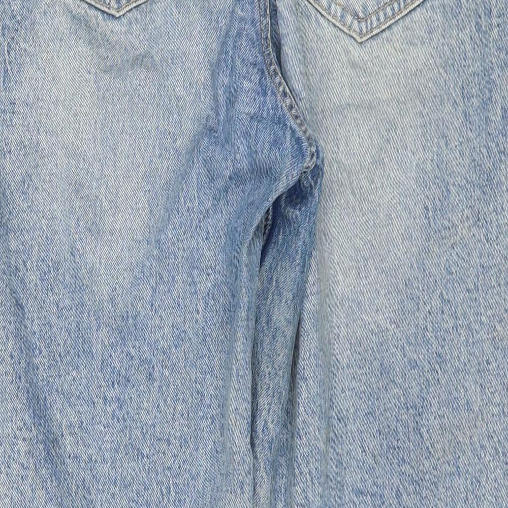 New Look Womens Blue Cotton Straight Jeans Size 12 L24 in Regular Zip