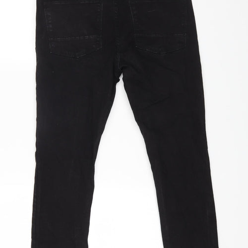 Peacocks Womens Black Cotton Skinny Jeans Size S L25 in Regular Zip