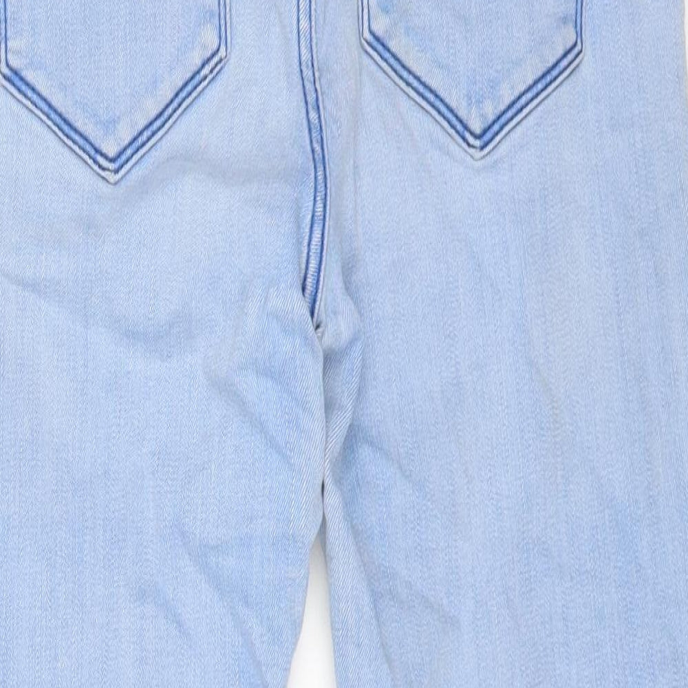 Stradivarius Womens Blue Cotton Cropped Jeans Size 10 L21 in Regular Zip