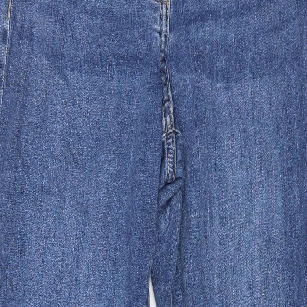 NEXT Womens Blue Cotton Cropped Jeans Size 10 L22 in Regular Zip