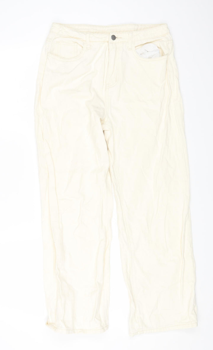 DAYZ Womens Beige Cotton Straight Jeans Size XL L25 in Regular Zip