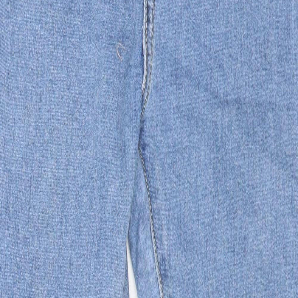 PRETTYLITTLETHING Womens Blue Cotton Skinny Jeans Size 8 L26 in Regular Zip - 20inch waist.