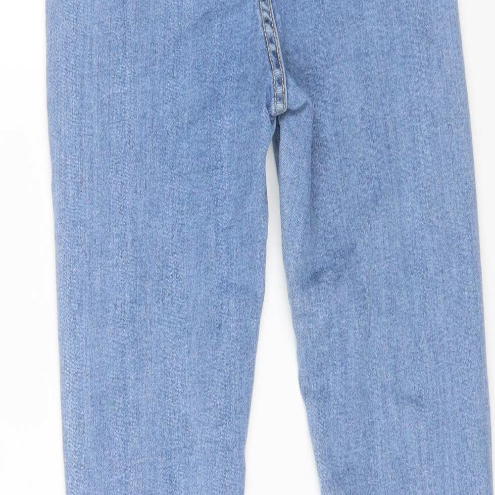 PRETTYLITTLETHING Womens Blue Cotton Skinny Jeans Size 8 L26 in Regular Zip - 20inch waist.